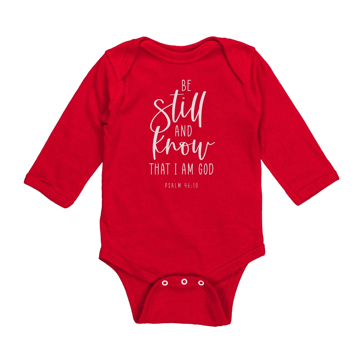 Psalm 46:10 Long Sleeve Baby Bodysuit