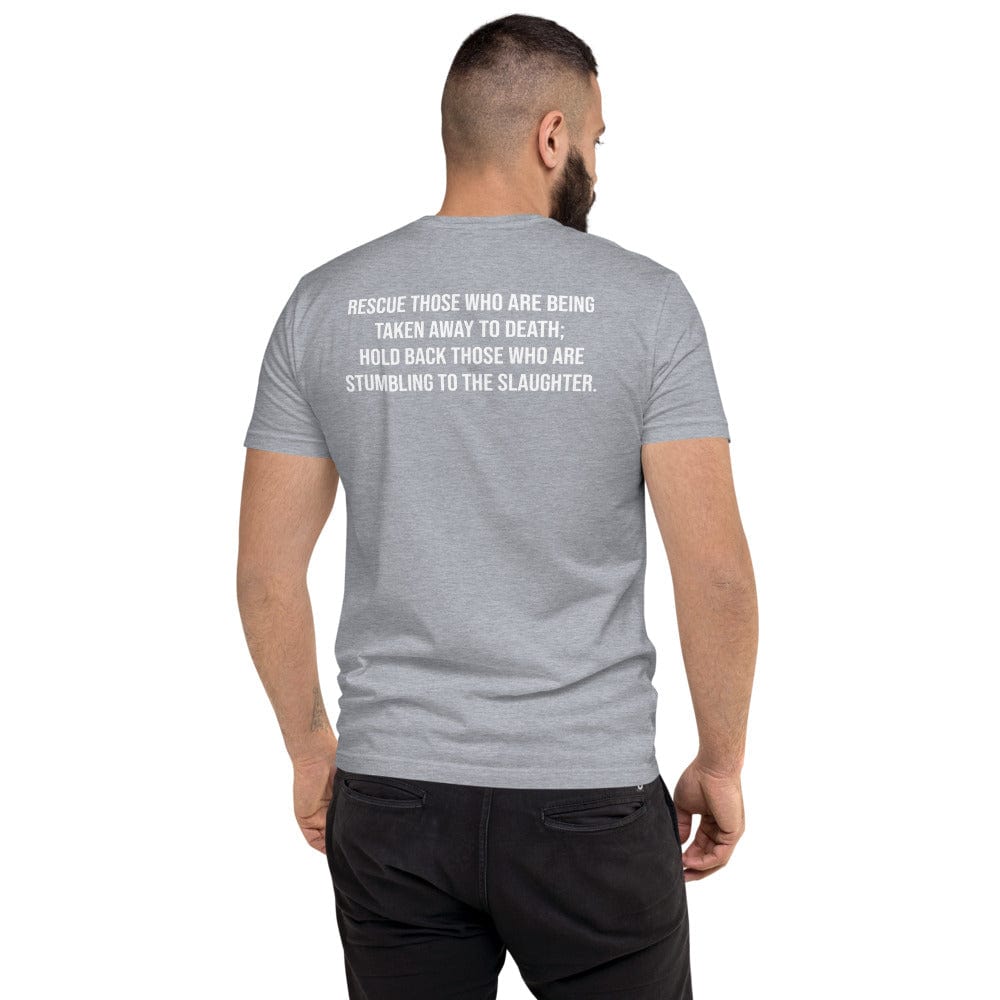 Choose Life Men's Fitted T-Shirt (Proverbs 24:11)