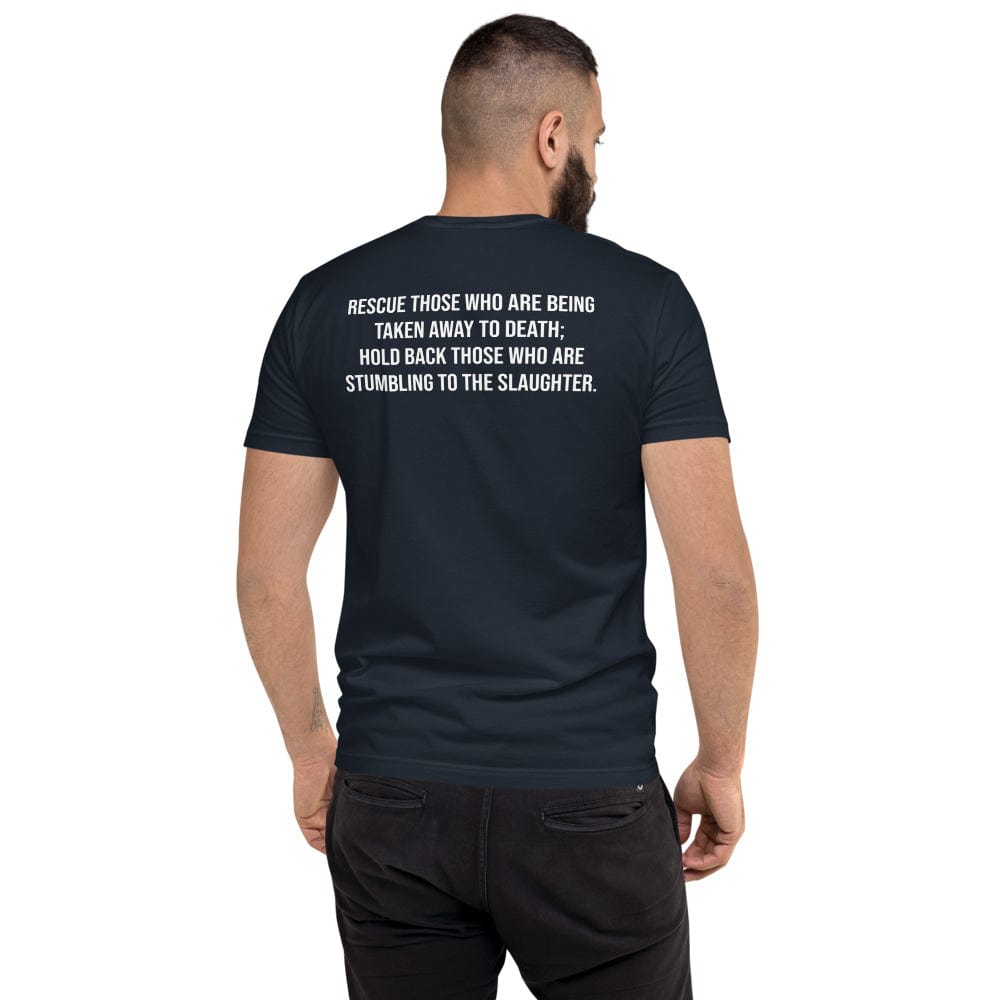 Choose Life Men's Fitted T-Shirt (Proverbs 24:11)