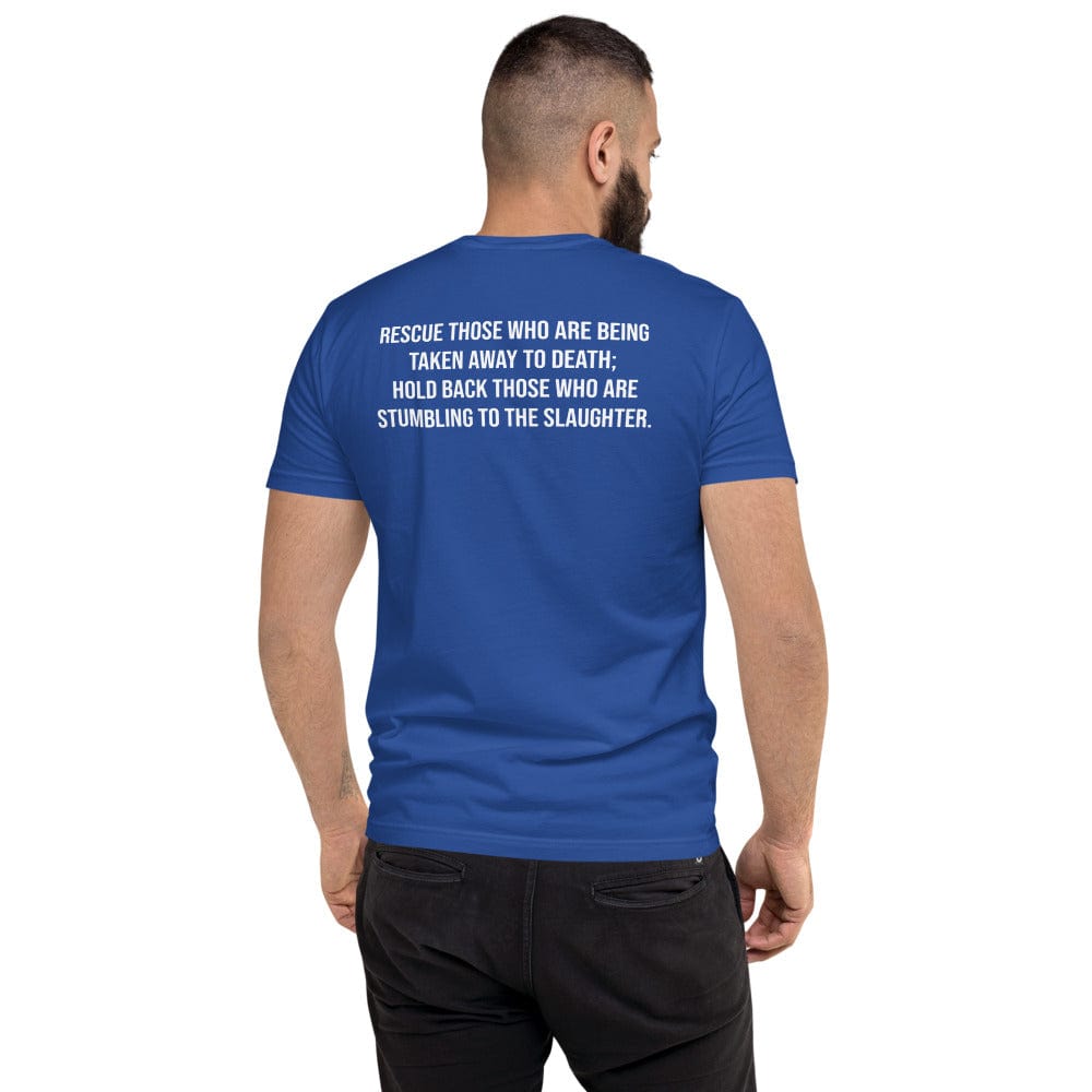 Choose Life Men's Fitted T-Shirt (Proverbs 24:11)
